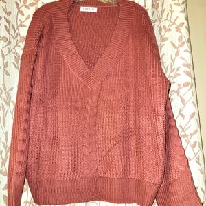 Cozy 2X CBRAND Cranberry Sweater